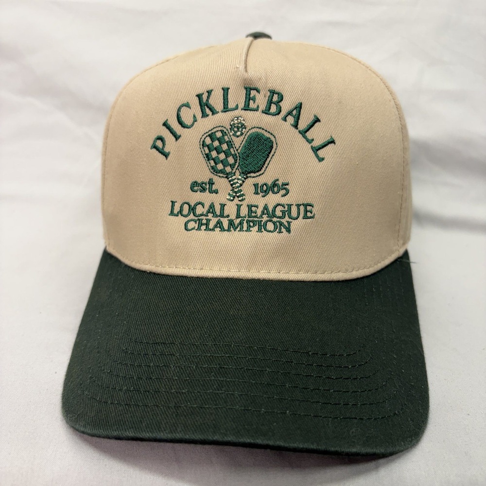 Otto Pickleball Hat Local League Champion Mens OSFM Tan Green Snapback Cap